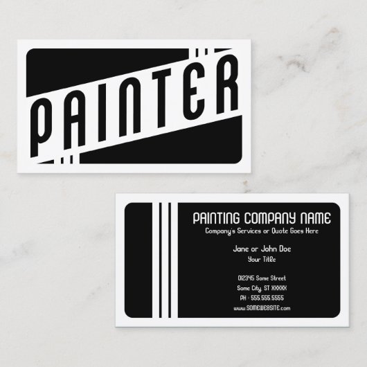 retro schilder visitekaartje (Voorkant / Achterkant)