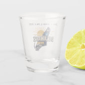 Retro Schilderachtig Delaware Silhouette gepersona Shot Glas (Achterkant)