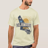 Retro Schilderachtig Delaware Silhouette T-shirt (Voorkant)