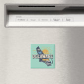 Retro Schilderachtige Delaware Silhouet Magneet (Insitu (Vaatwasser))