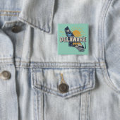 Retro Schilderachtige Delaware Silhouet Vierkante Button 5,1 Cm (In situ)