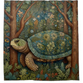  retro schildpad Boheemse Boho Woodland Douchegordijn (Voorkant)