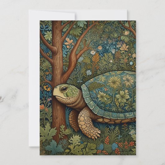  retro schildpad Boheemse Boho Woodland Kaart (Voorkant)