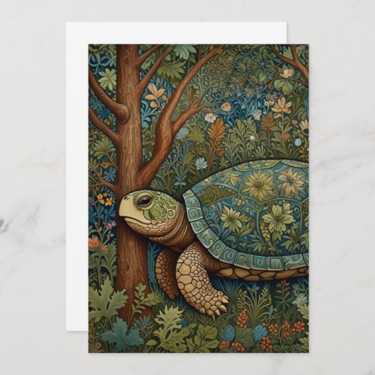  retro schildpad Boheemse Boho Woodland Kaart (Voorkant / Achterkant)