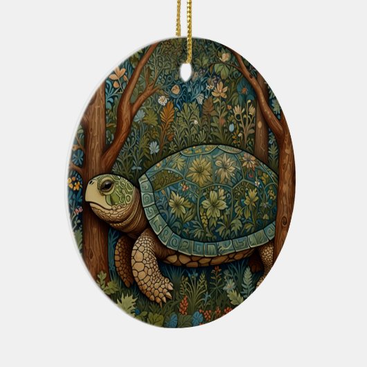  retro schildpad Boheemse Boho Woodland Keramisch Ornament (Rechts)