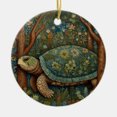  retro schildpad Boheemse Boho Woodland Keramisch Ornament (Voorkant)