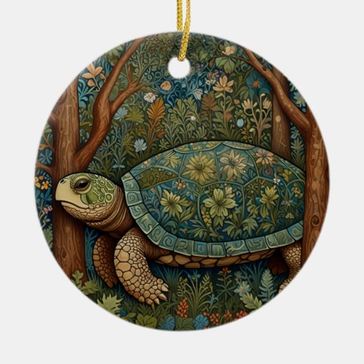  retro schildpad Boheemse Boho Woodland Keramisch Ornament (Voorkant)