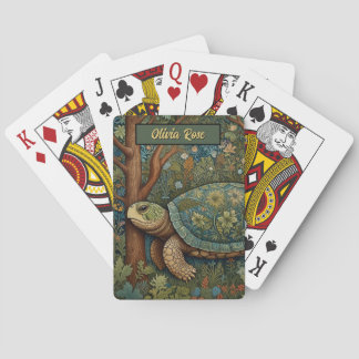 retro schildpad Boheemse Boho Woodland Pokerkaarten