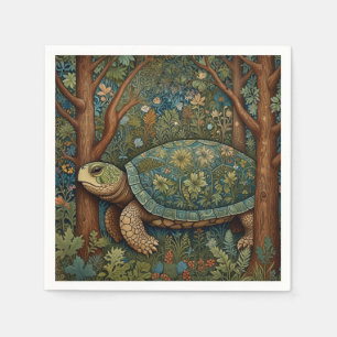 retro schildpad Boheemse Boho Woodland Servet