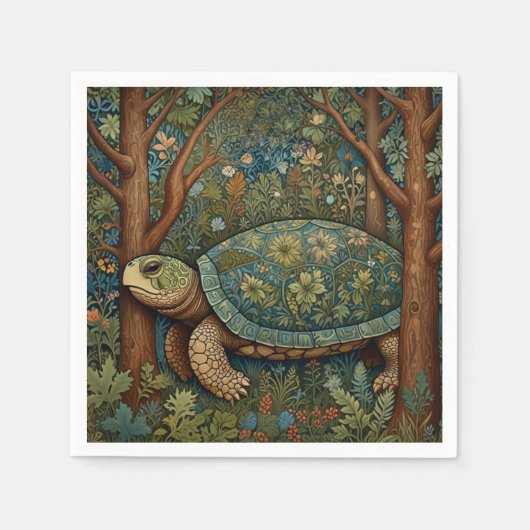  retro schildpad Boheemse Boho Woodland Servet (Voorkant)