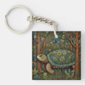  retro schildpad Boheemse Boho Woodland Sleutelhanger (voorkant)