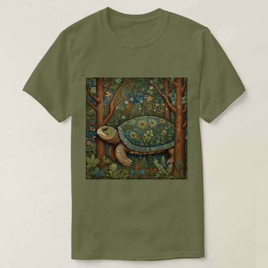 retro schildpad Boheemse Boho Woodland T-shirt (Design voorkant)