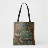 retro schildpad Boheemse Boho Woodland Tote Bag (Voorkant)