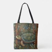 retro schildpad Boheemse Boho Woodland Tote Bag (Achterkant)