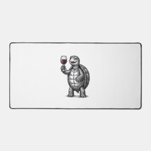 Retro Schildpad met Wijn Glas Shirt Ontwerp_1 Bureaumat