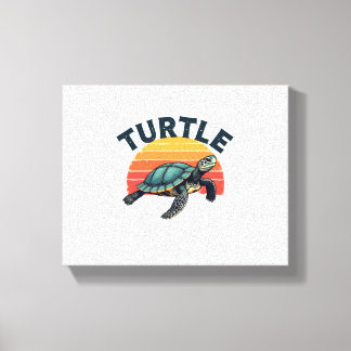 Retro schildpad T-shirt Canvas Afdruk