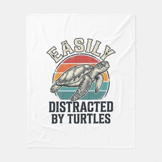 Retro schildpadliefhebber gemakkelijk afgeleid doo fleece deken (Voorkant)