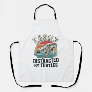 Retro schildpadliefhebber gemakkelijk afgeleid doo schort