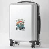 Retro schildpadliefhebber gemakkelijk afgeleid doo sticker (Koffer)