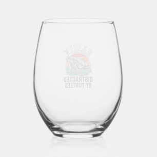 Retro schildpadliefhebber gemakkelijk afgeleid doo wijnglas zonder voet