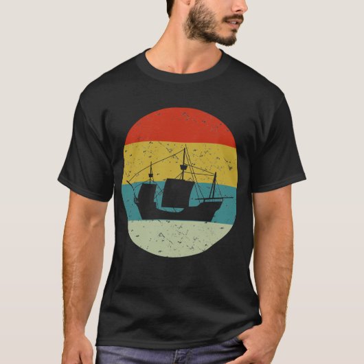 Retro schip t-shirt (Voorkant)