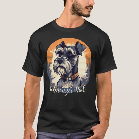 Retro Schnauzer Pap T-shirt (Voorkant)