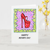 Retro schoen Moederdag kunstkaart Kaart (Gele Bloem)