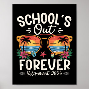Retro Scholen voor altijd met pensioen 2025 Poster