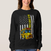 Retro School Bus Driver Patriotic American Flag Trui (Voorkant)