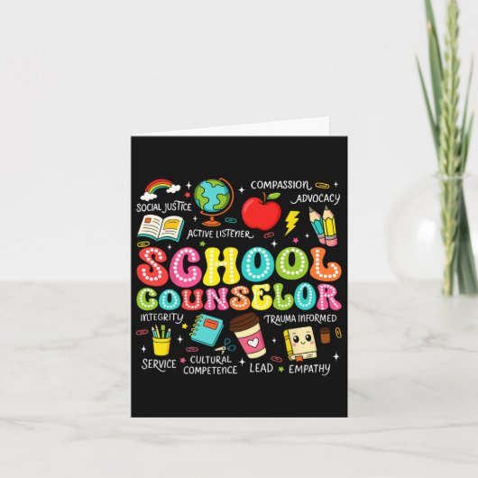 Retro School Counselor Terug naar School Teacher C Kaart (Voorkant)