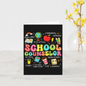 Retro School Counselor Terug naar School Teacher C Kaart (Gele Bloem)