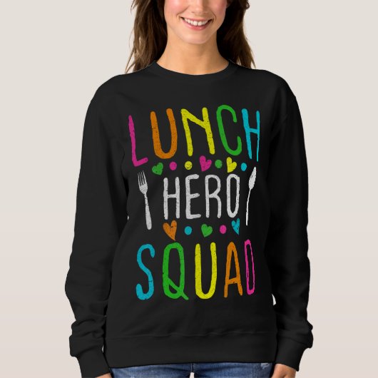 Retro School Lunch Hero Squad Cafeteria Workers Trui (Voorkant)