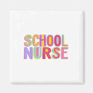 Retro School Nurse Nursing Groovy Nurse Retro Pink Magneet