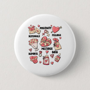 Retro School Psycholoog Valentijn Geestelijke Gezo Ronde Button 5,7 Cm