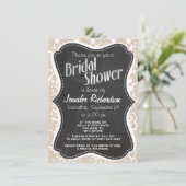 Retro schoolbord amandelkleur Damaskpatroon Kaart (Staand voorkant)