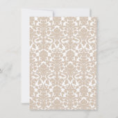 Retro schoolbord amandelkleur Damaskpatroon Kaart (Achterkant)