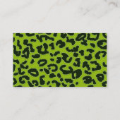 Retro schoolbord; Apple Green Leopard Animal Print Visitekaartje (Achterkant)