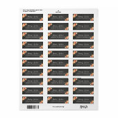 Retro schoolbord & bloemen retouradreslabel etiket (Full Sheet)