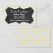 Retro schoolbord; Cream Chevron; zig zag Visitekaartje (Voorkant / Achterkant)