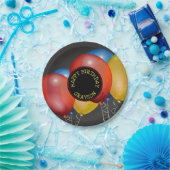 Retro schoolbord en ballonnen Happy Birthday Papieren Bordje (Feest)