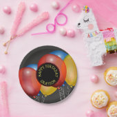 Retro schoolbord en ballonnen Happy Birthday Papieren Bordje (Feest)