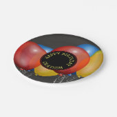 Retro schoolbord en ballonnen Happy Birthday Papieren Bordje (Gekanteld)