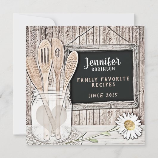 Retro schoolbord, Mason Jar en Madeliefje (Achterkant)