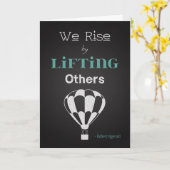 Retro schoolbord met luchtballon voor Boss's Day Kaart (Gele Bloem)