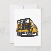 Retro schoolbus geel bedankkaart (Voorkant)