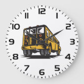 Retro schoolbus  geel grote klok (Voorkant)