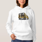 Retro schoolbus  geel hoodie (Voorkant)