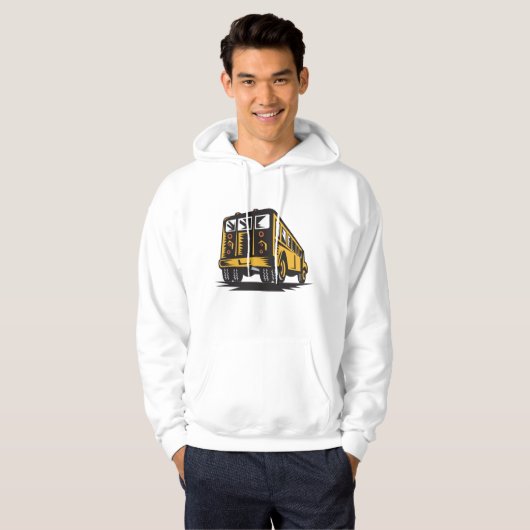 Retro schoolbus  geel hoodie (Voorkant volledig)