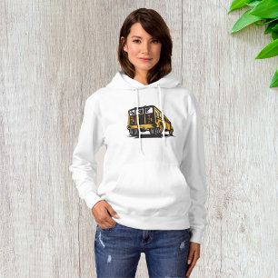 Retro schoolbus  geel hoodie