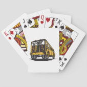 Retro schoolbus  geel pokerkaarten (Achterkant)